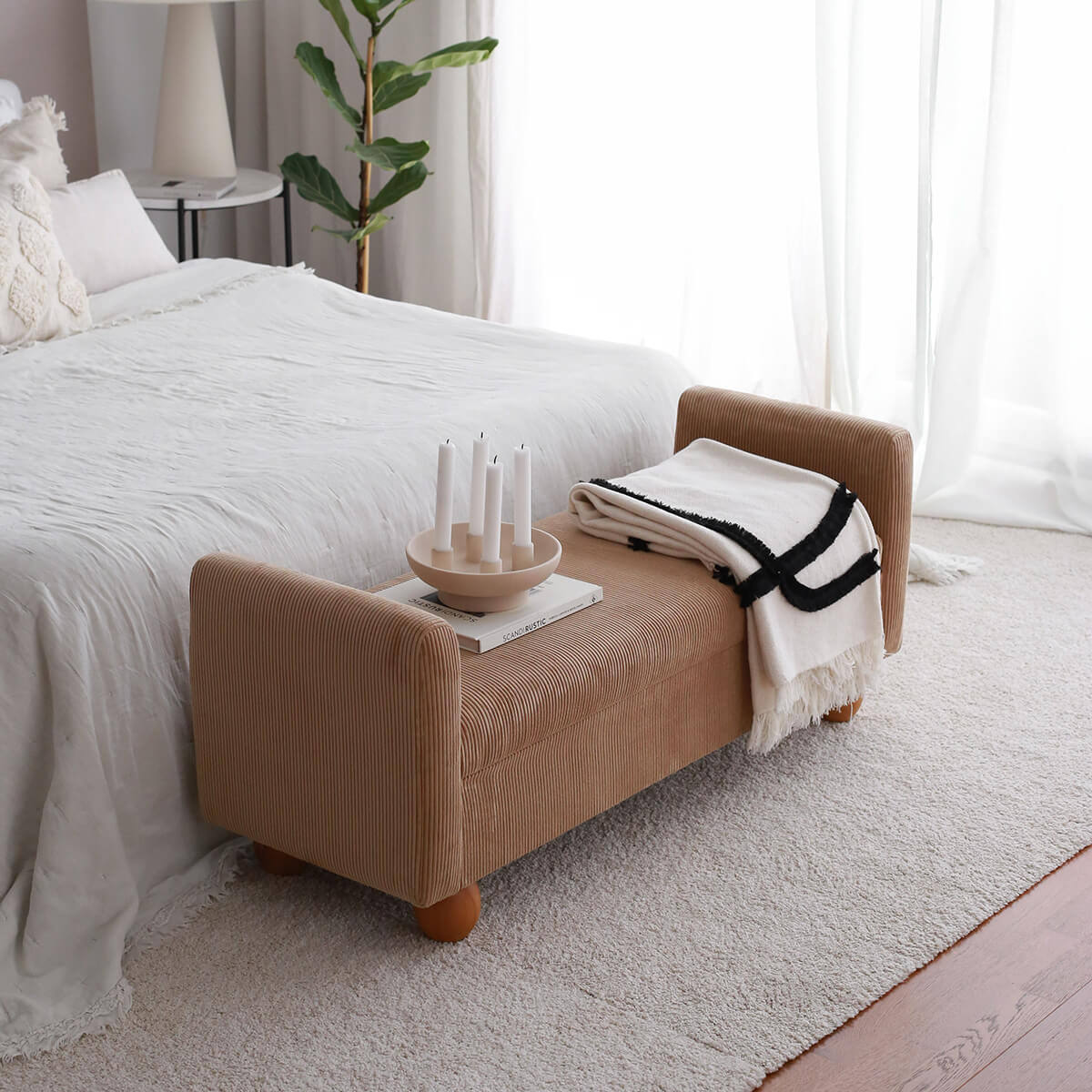 Banquette coffre Tedy Camel